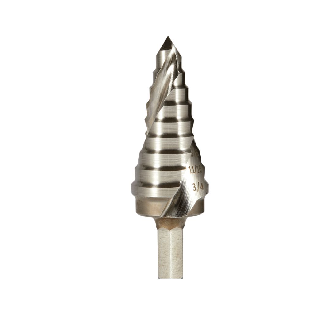 Unibor Impact Pro Step Drill, M42 Cobalt spiral-flute step drill with impact shank